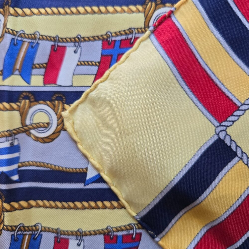 Franco Bassi Silk Square Scarf Signal Flags Nautical Marine Diving Ocean - Picture 5 of 10